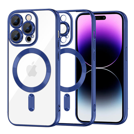 Калъф MagSafe за Apple iPhone 14 Pro Max, Techsuit, Luxury Crystal, Тъмносин