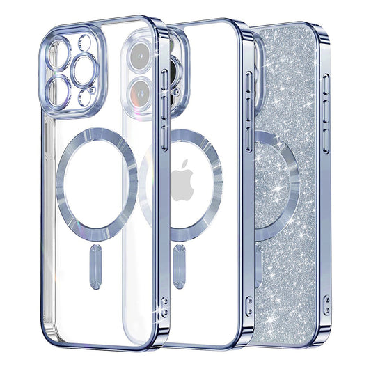 Калъф MagSafe за Apple iPhone 14 Pro Max, Techsuit, Luxury Glitter, Bleu