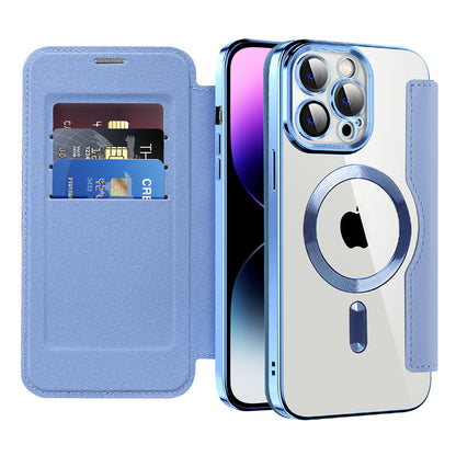 Калъф MagSafe за Apple iPhone 14 Pro Max, Techsuit, SmartMag Book, Bleu