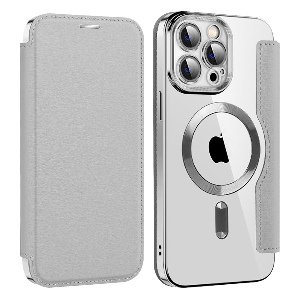 Калъф MagSafe за Apple iPhone 14 Pro Max, Techsuit, SmartMag Book, Сив