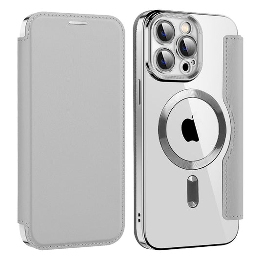 Калъф MagSafe за Apple iPhone 14 Pro Max, Techsuit, SmartMag Book, Сив