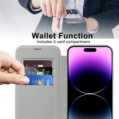 Калъф MagSafe за Apple iPhone 14 Pro Max, Techsuit, SmartMag Book, Сив