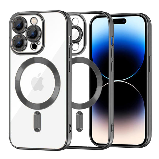 Калъф MagSafe за Apple iPhone 14 Pro, Techsuit, Luxury Crystal, Черен