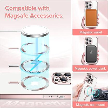 MagSafe Case for Apple iPhone 14 Pro, Techsuit, Luxury Crystal, Pink