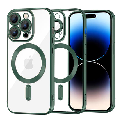 Калъф MagSafe за Apple iPhone 14 Pro, Techsuit, Luxury Crystal, Тъмнозелен