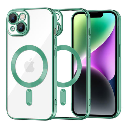 Калъф MagSafe за Apple iPhone 14, Techsuit, Luxury Crystal, Светлозелен