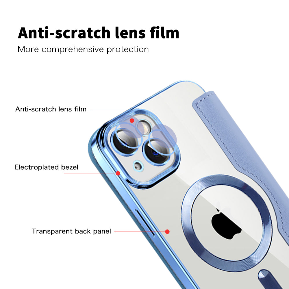 Калъф MagSafe за Apple iPhone 14, Techsuit, SmartMag Book, Син