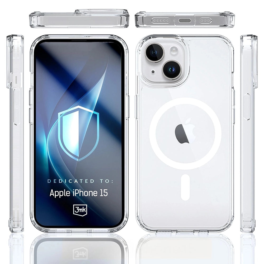 MagSafe калъф за Apple iPhone 15, 3MK, Armor MagCase, прозрачен