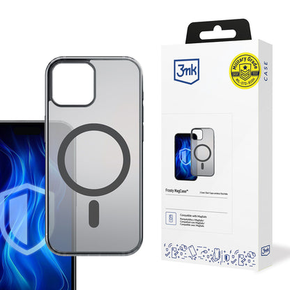 MagSafe калъф за Apple iPhone 15, 3MK, Frosty MagCase, Черен сатен
