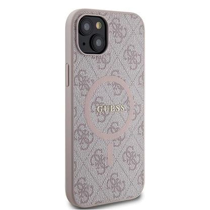 Калъф MagSafe за Apple iPhone 15, Guess, 4G Collection, Розов
