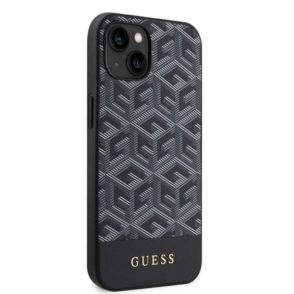 Калъф MagSafe за Apple iPhone 15, Guess, GCube Stripes, Черен