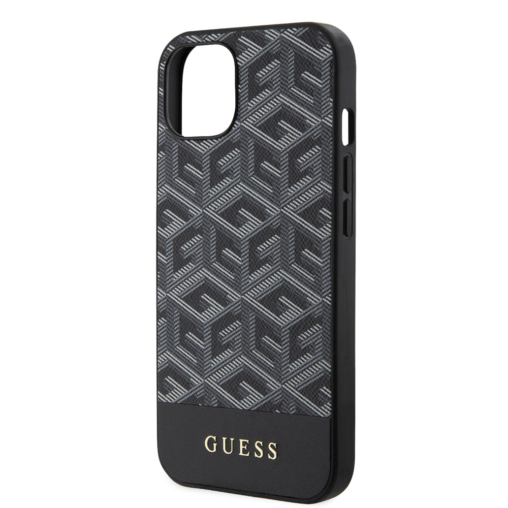 Калъф MagSafe за Apple iPhone 15, Guess, GCube Stripes, Черен