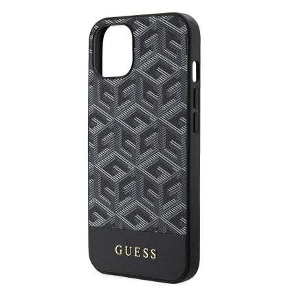 Калъф MagSafe за Apple iPhone 15, Guess, GCube Stripes, Черен