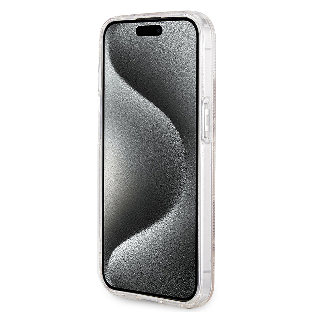 Калъф MagSafe за Apple iPhone 15, Guess, IML Gcube, Кафяв