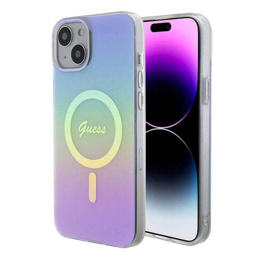 Калъф MagSafe за Apple iPhone 15, Guess, IML Iridescent, Лилав