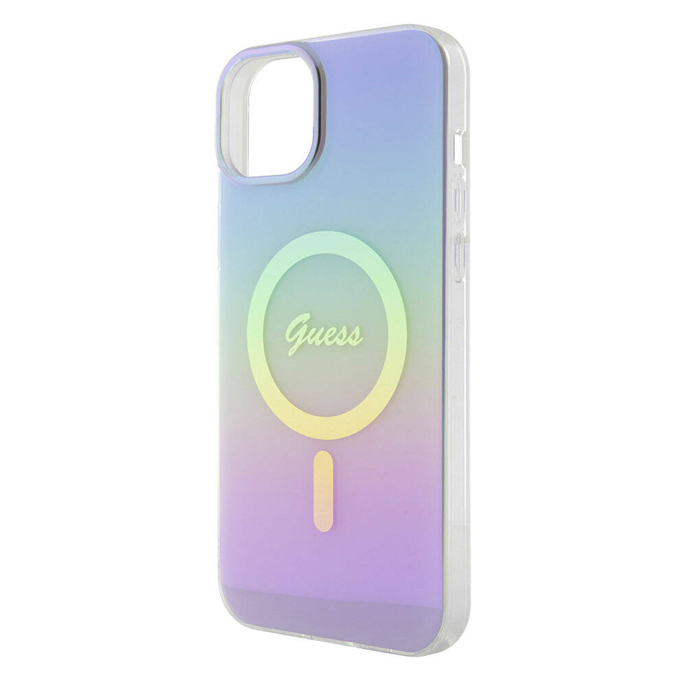 Калъф MagSafe за Apple iPhone 15, Guess, IML Iridescent, Лилав