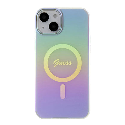 Калъф MagSafe за Apple iPhone 15, Guess, IML Iridescent, Лилав