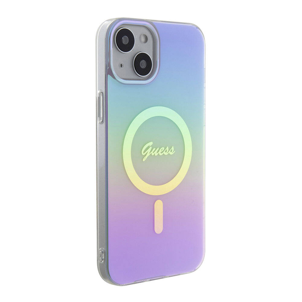 Калъф MagSafe за Apple iPhone 15, Guess, IML Iridescent, Лилав