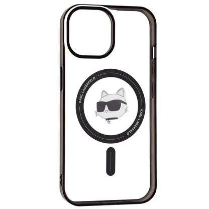 Калъф MagSafe за Apple iPhone 15, Karl Lagerfeld, IML Choupette's Head, Прозрачен