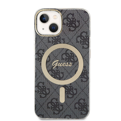 Калъф MagSafe за Apple iPhone 15 Plus, Guess, IML 4G, Черен