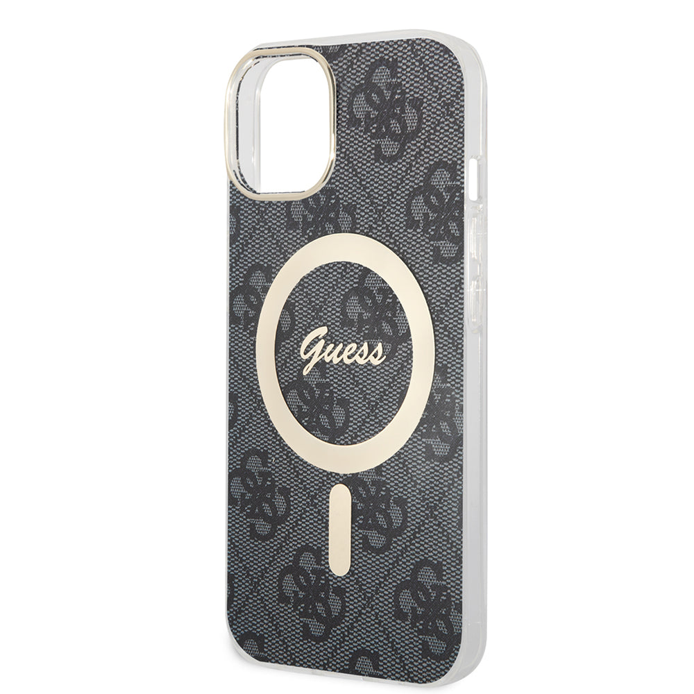 Калъф MagSafe за Apple iPhone 15 Plus, Guess, IML 4G, Черен