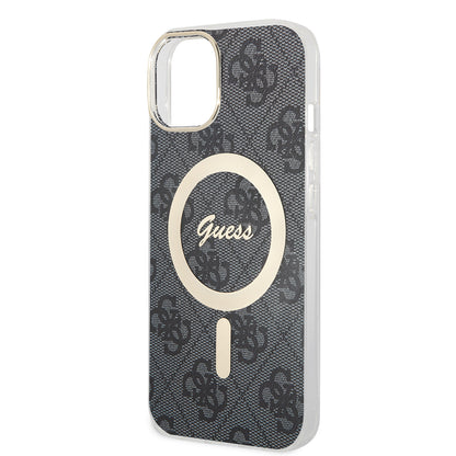 Калъф MagSafe за Apple iPhone 15 Plus, Guess, IML 4G, Черен