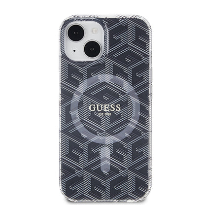 Калъф MagSafe за Apple iPhone 15 Plus, Guess, IML Gcube, Черен