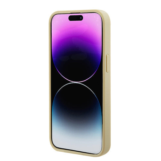 Калъф MagSafe за Apple iPhone 15 Plus, Guess, Saffiano, Златист