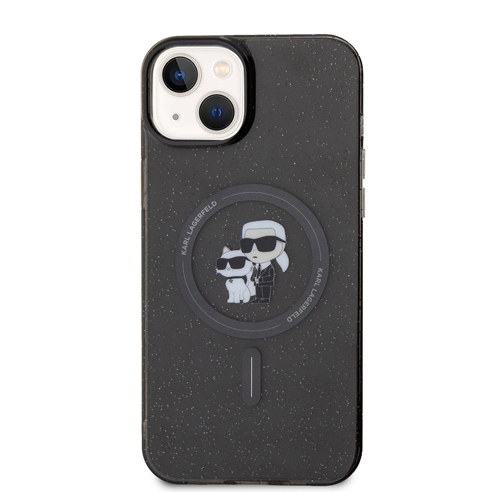 Калъф MagSafe за Apple iPhone 15 Plus, Karl Lagerfeld, Glitter, Черен