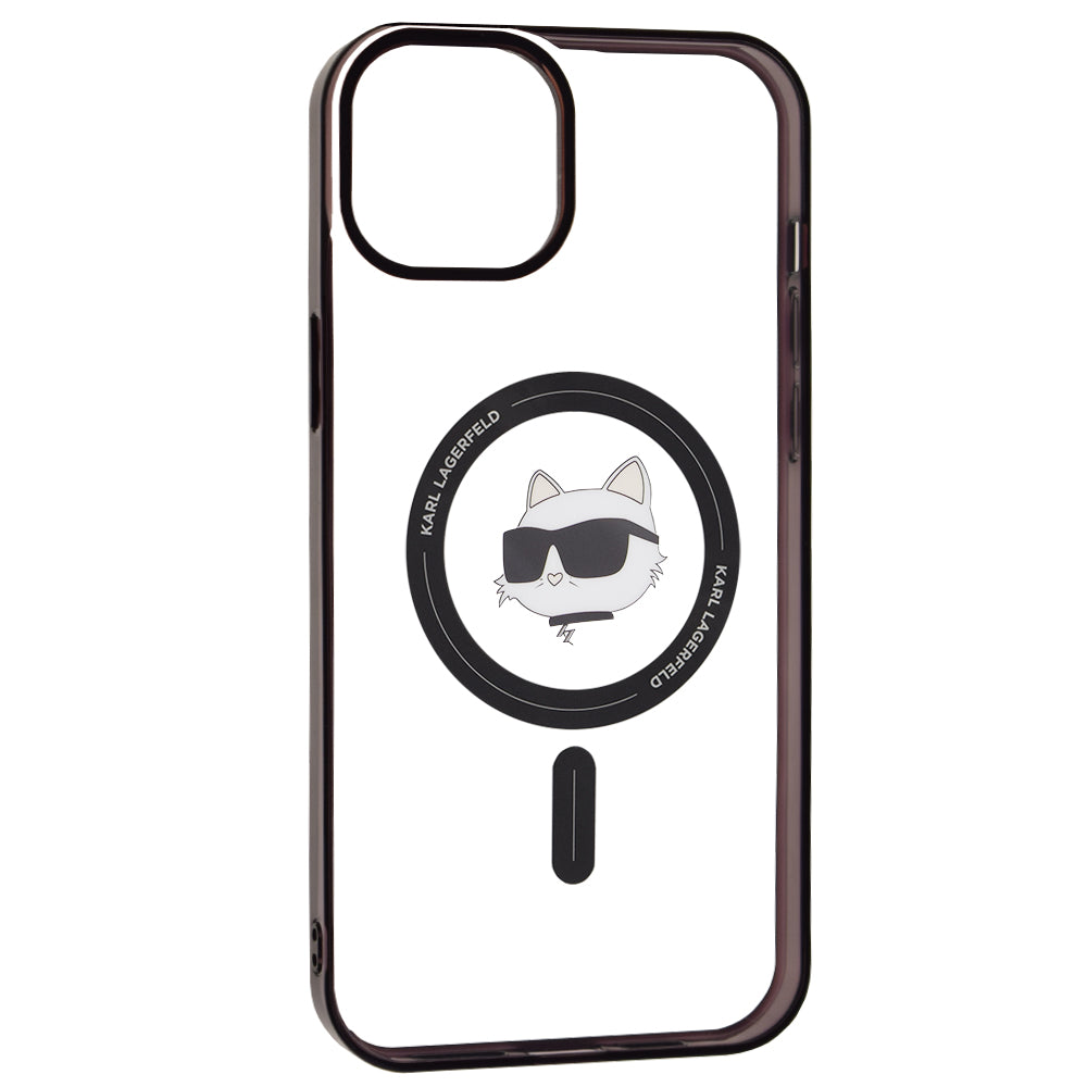 Калъф MagSafe за Apple iPhone 15 Plus, Karl Lagerfeld, IML Choupette's Head, Прозрачен