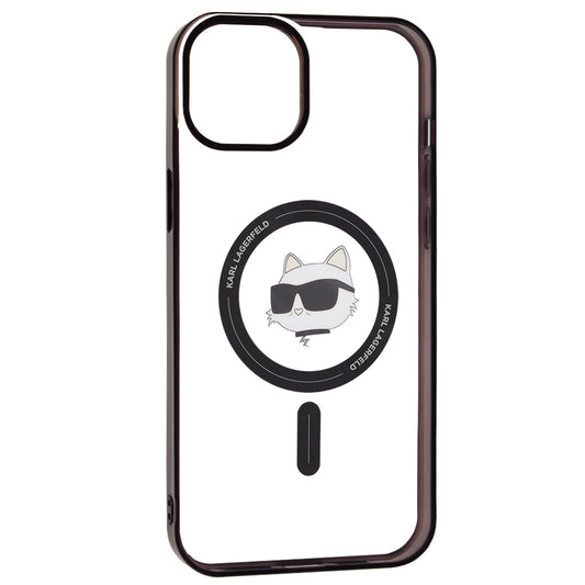 Калъф MagSafe за Apple iPhone 15 Plus, Karl Lagerfeld, IML Choupette's Head, Прозрачен