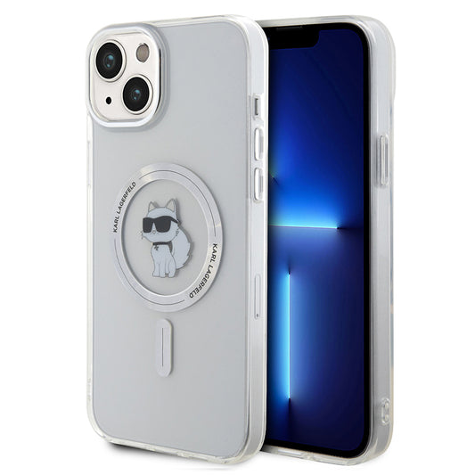 Калъф MagSafe за Apple iPhone 15 Plus / 14 Plus, Karl Lagerfeld, IML Choupette, Прозрачен