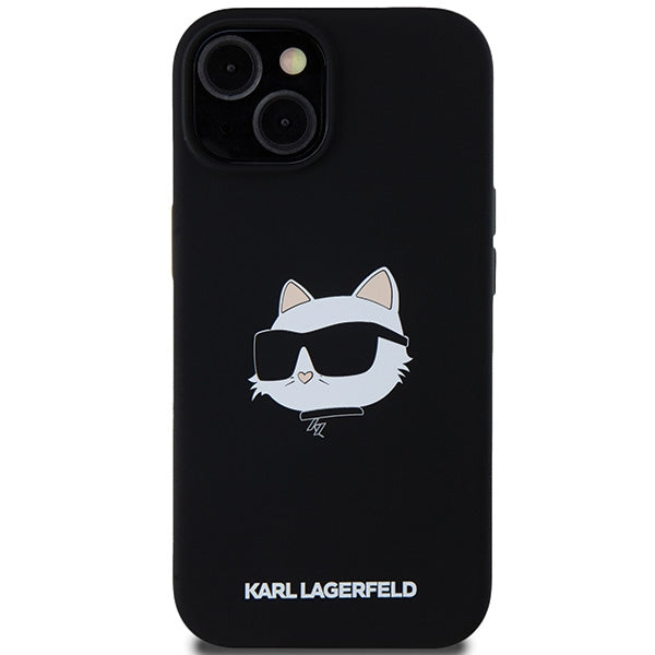 Калъф MagSafe за Apple iPhone 15 Plus, Karl Lagerfeld, Silicone Choupette's Head, Черен