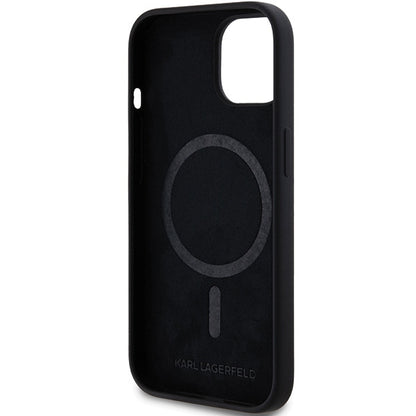 Калъф MagSafe за Apple iPhone 15 Plus, Karl Lagerfeld, Silicone Choupette's Head, Черен