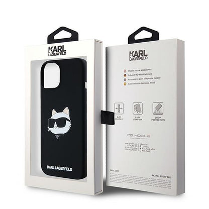 Калъф MagSafe за Apple iPhone 15 Plus, Karl Lagerfeld, Silicone Choupette's Head, Черен
