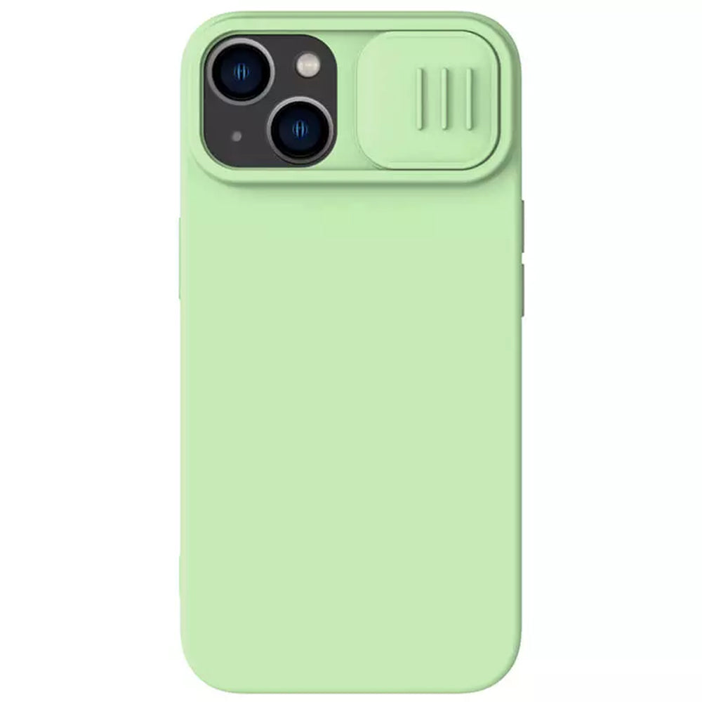 MagSafe Case for Apple iPhone 15 Plus, Nillkin, CamShield Silky, Light Green