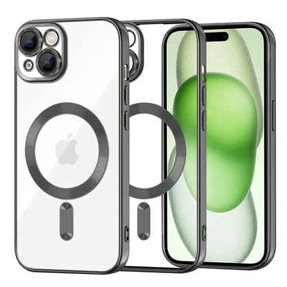 Калъф MagSafe за Apple iPhone 15 Plus, Techsuit, Luxury Crystal, Черен