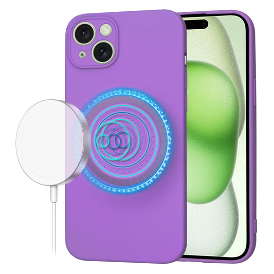 Калъф MagSafe за Apple iPhone 15 Plus, Techsuit, SoftFlex, Лилав