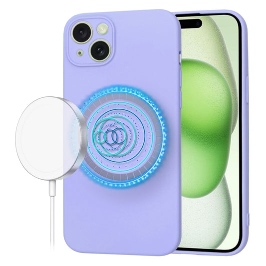 Калъф MagSafe за Apple iPhone 15 Plus, Techsuit, SoftFlex, Светло лилав