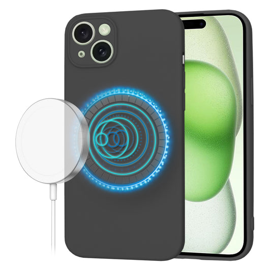 Калъф MagSafe за Apple iPhone 15 Plus, Techsuit, SoftFlex, Черен