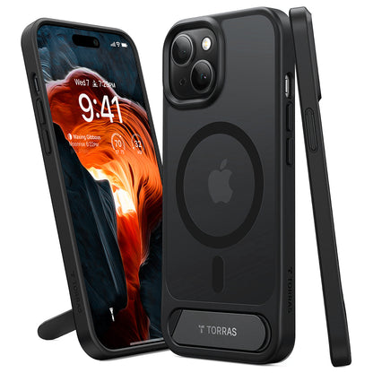 Калъф MagSafe за Apple iPhone 15 Plus, Torras, Pstand, Черен