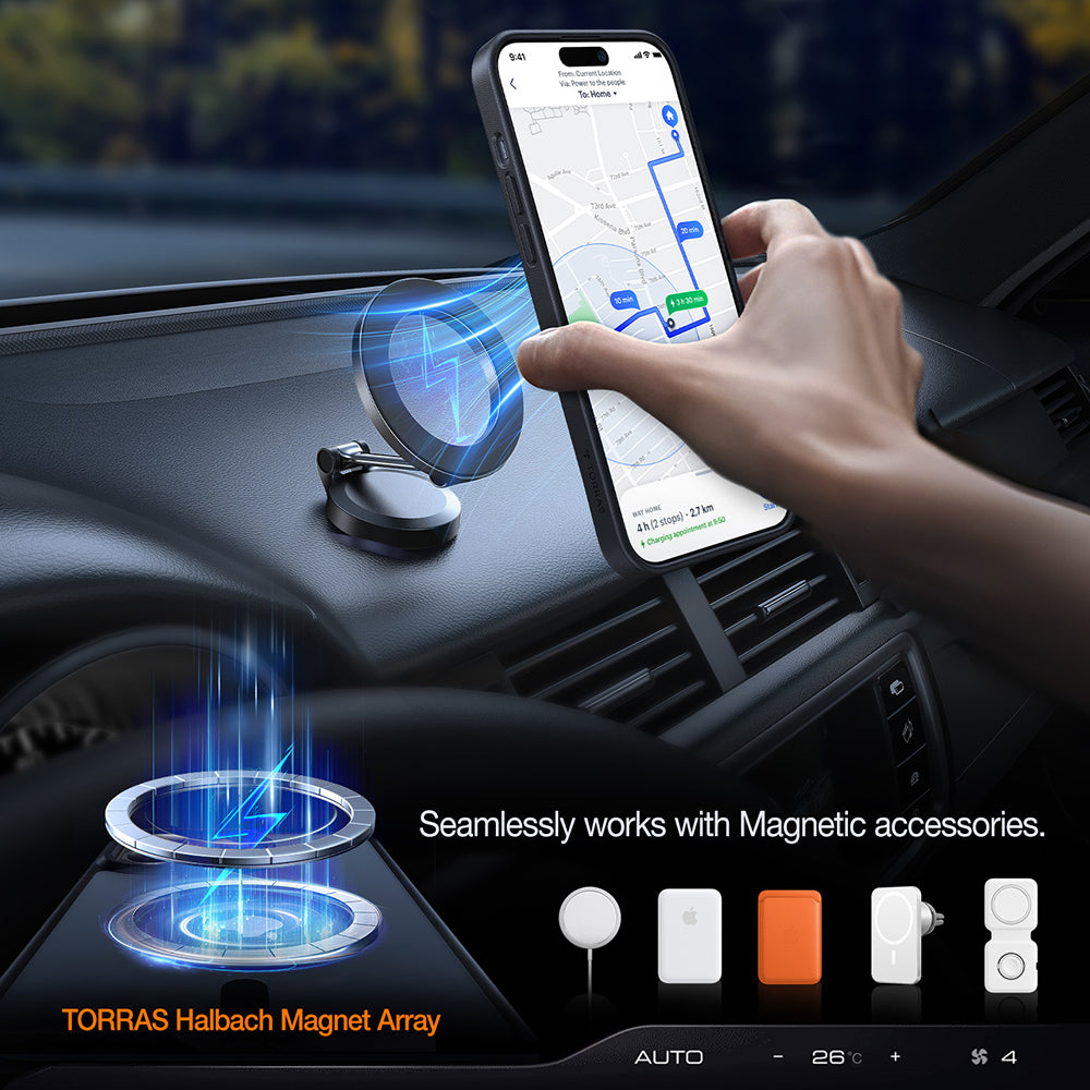 Калъф MagSafe за Apple iPhone 15 Plus, Torras, Pstand, Черен