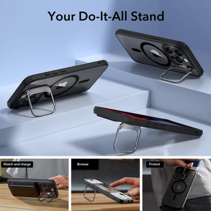 Калъф MagSafe за Apple iPhone 15 Pro, ESR, Classic Hybrid Kickstand, Прозрачен черен