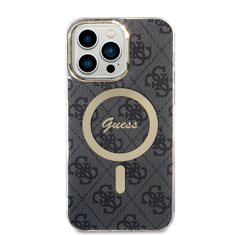MagSafe Case for Apple iPhone 15 Pro, Guess, 4G IML, Black GUHMP15LH4STK