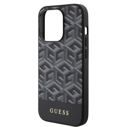 Калъф MagSafe за Apple iPhone 15 Pro, Guess, GCube Stripes, Черен