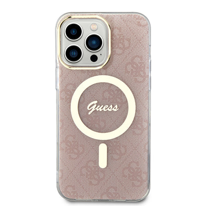 Калъф MagSafe за Apple iPhone 15 Pro, Guess, IML 4G, Розов
