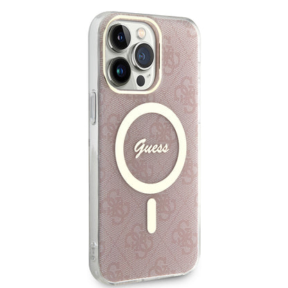 Калъф MagSafe за Apple iPhone 15 Pro, Guess, IML 4G, Розов