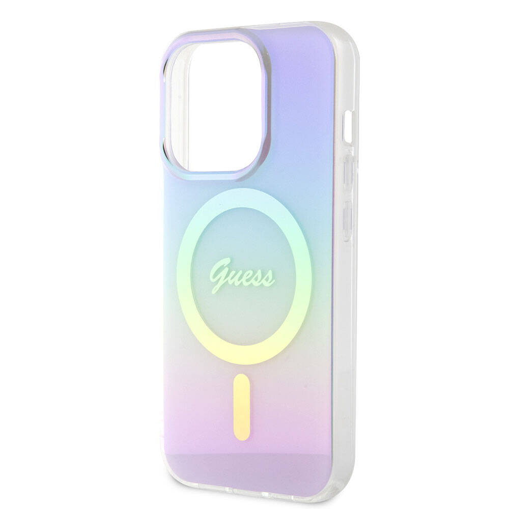 Калъф MagSafe за Apple iPhone 15 Pro, Guess, IML Iridescent, Лилав