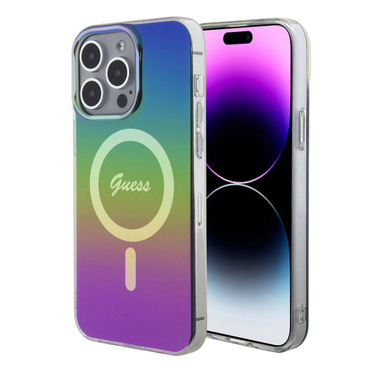 Калъф MagSafe за Apple iPhone 15 Pro, Guess, IML Iridescent, Многоцветен