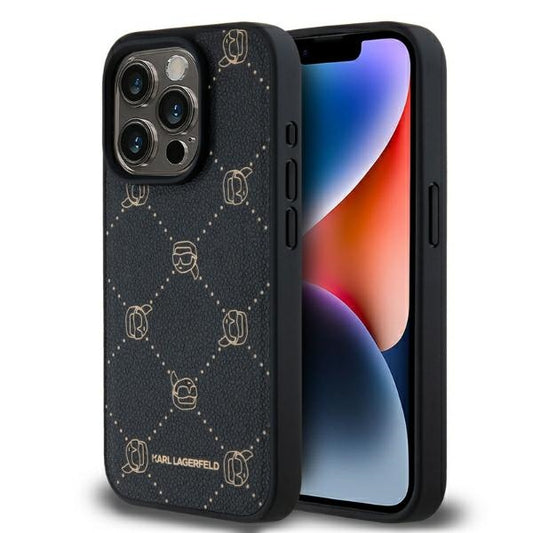 Калъф MagSafe за Apple iPhone 15 Pro, Karl Lagerfeld, Karl's Head, Черен